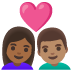 👩🏾‍❤️‍👨🏽 couple with heart: woman, man, medium-dark skin tone, medium skin tone display on Google